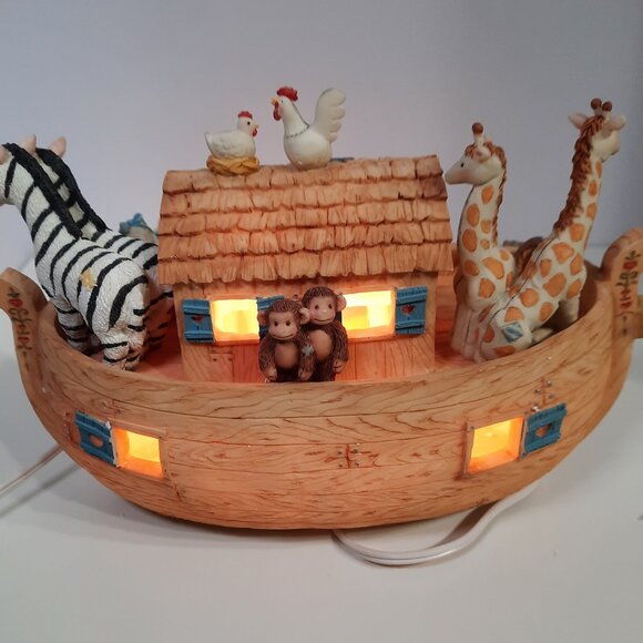 Cherished Teddies Noah’s Ark Lighted Set #100526 Open Box Like New Original Box - Picture 8 of 11